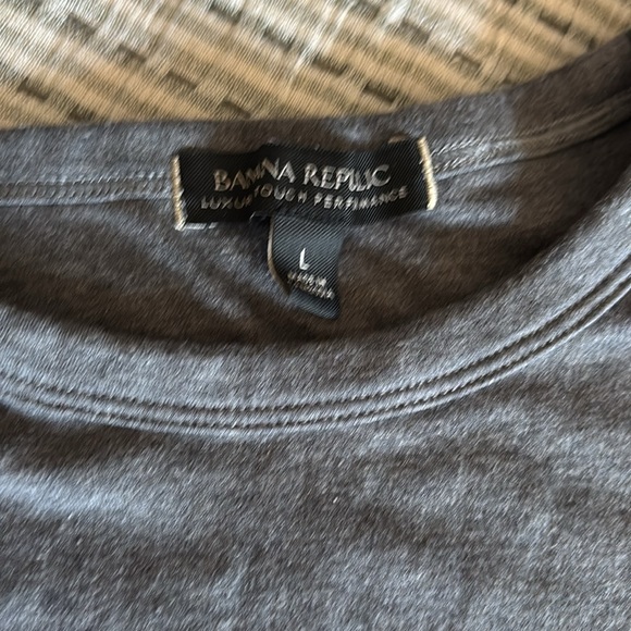 Two - 1 white, 1 gray. Banana Republic Men's Tee luxury perf. blend. Long sleeve - Picture 8 of 8